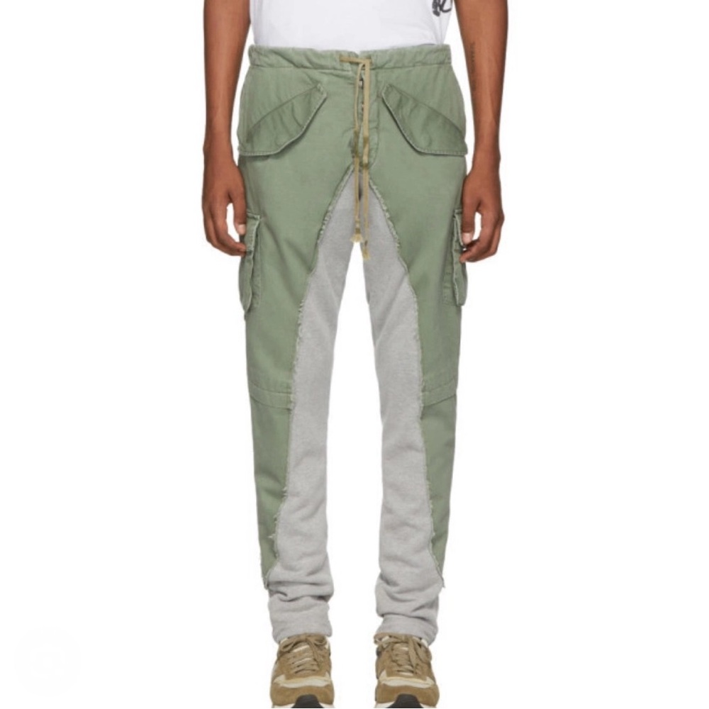 Greg Lauren  50/50 Army / Terry Cargo Pants in Green / Gray size XL (his…